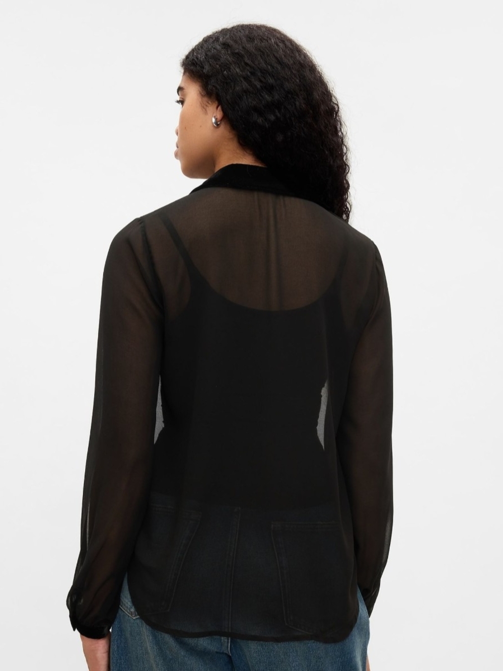 GAP 🦋 Classic Velvet Bib / Perfect Shirt 🖤 Size Small 🖤 Like New - Picture 3 of 7